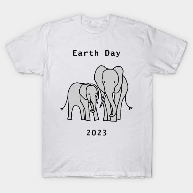 Earth Day 2023 Elephants T-Shirt by ellenhenryart